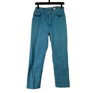 Calvin Klein Women's Vintage Jeans Size 8 Made in USA Teal Blue Green High Rise
